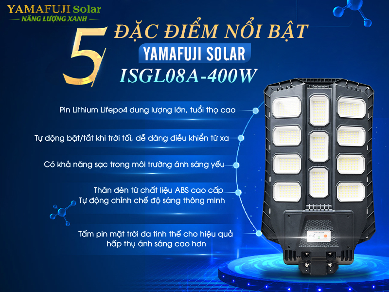 Đặc điểm nổi bật của Đèn năng lượng mặt trời Yamafuji Solar ISGL08A-400W