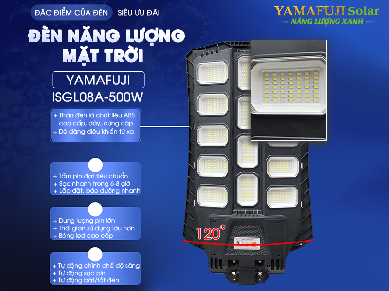 Đặc điểm nổi bật của đèn năng lượng mặt trời Yamafuji ISGL08A-500W