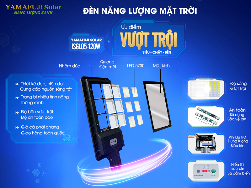 Đèn đường năng lượng mặt trời Yamafuji Solar ISGL05-120W