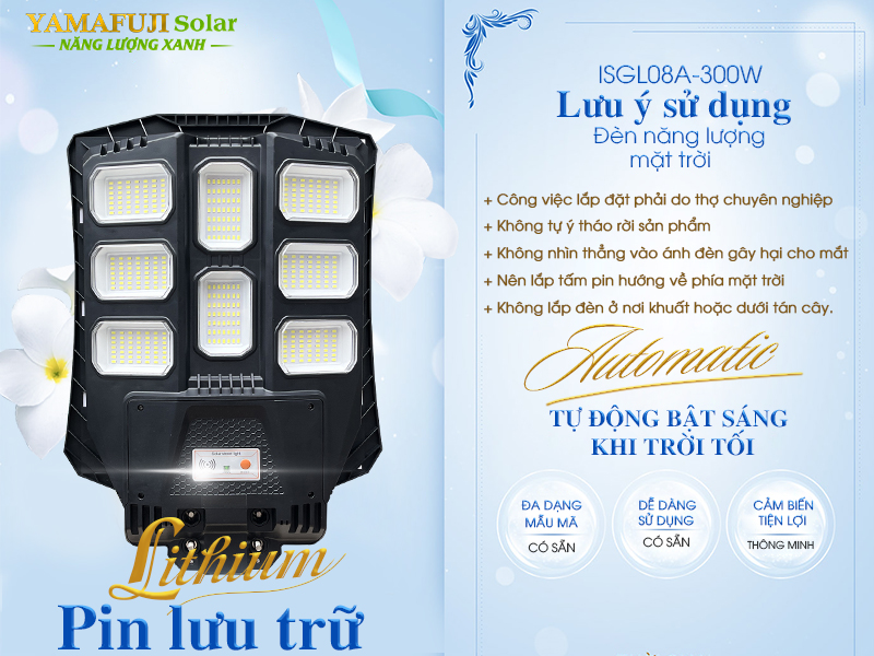 Lưu ý sử dụng đèn năng lượng mặt trời Yamafuji Solar ISGL08A-300W