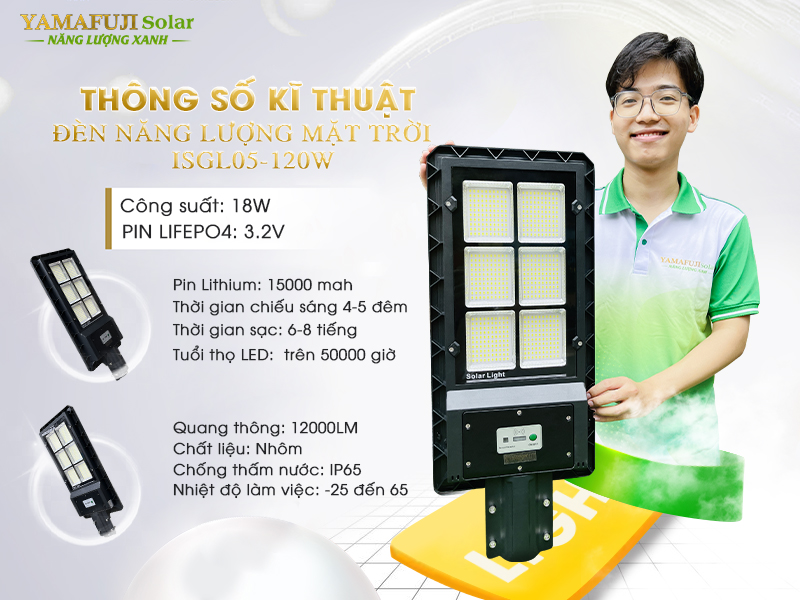 Thông số của đèn năng lượng mặt trời ISGL05-120W