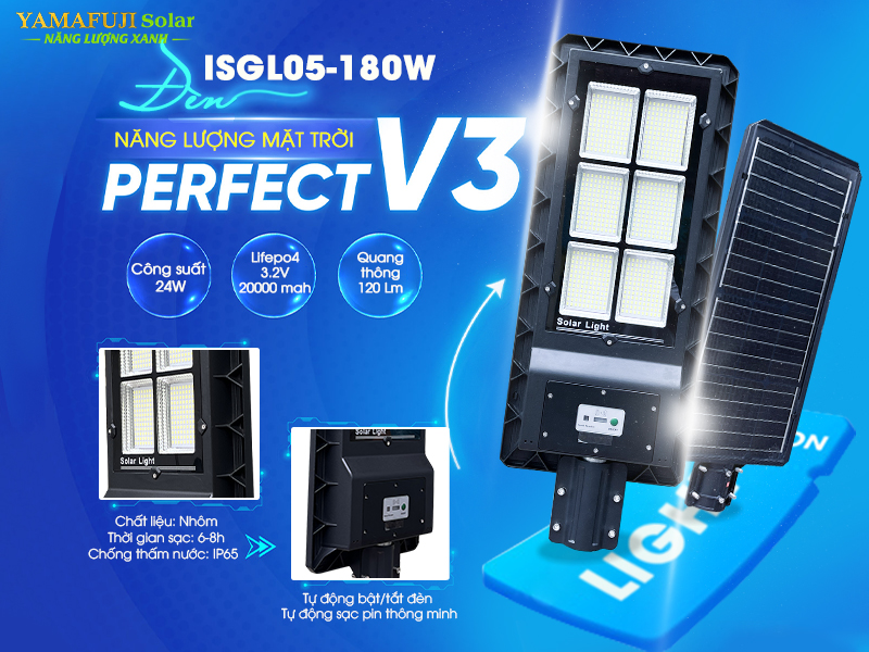 Thông số của đèn năng lượng mặt trời Yamafuji Solar ISGL05-180W