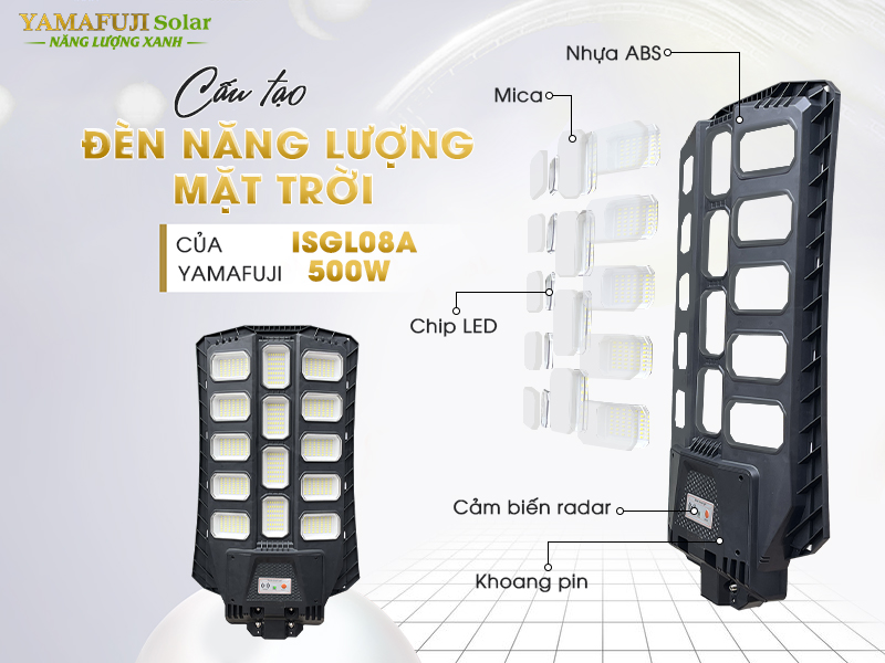 cấu tạo Đèn năng lượng mặt trời Yamafuji Solar ISGL08A-500W