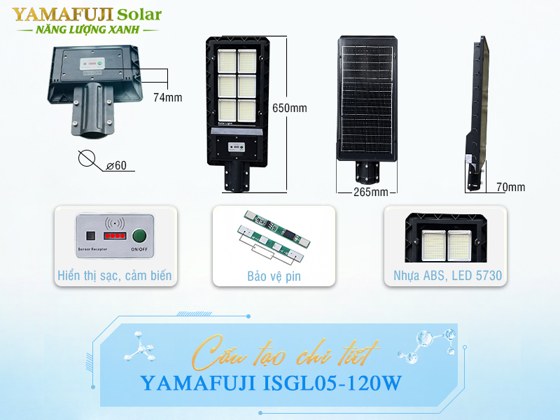 Đèn đường năng lượng mặt trời Yamafuji Solar ISGL05-120W
