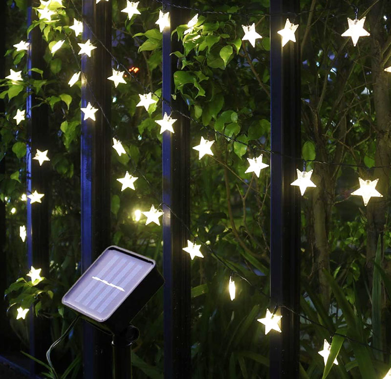 Chuỗi sao mặt trời kèm bóng đèn hình ngôi sao Chuỗi sao mặt trời kèm bóng đèn hình ngôi sao