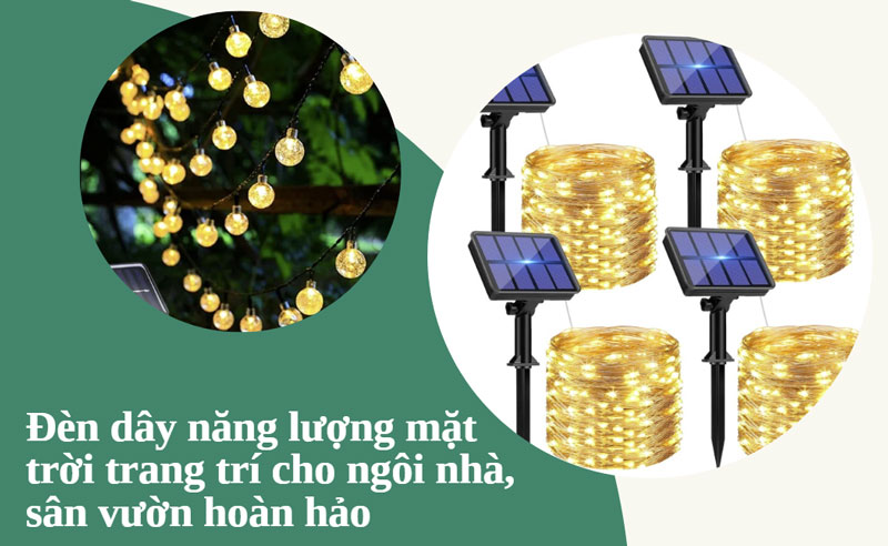 8 thiết kế đèn dây năng lượng mặt trời trang trí cho ngôi nhà, sân vườn hoàn hảo 8 thiết kế đèn dây năng lượng mặt trời trang trí cho ngôi nhà, sân vườn hoàn hảo