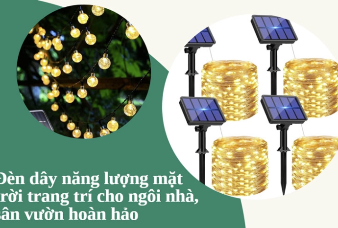 8 thiết kế đèn dây năng lượng mặt trời trang trí cho ngôi nhà, sân vườn hoàn hảo