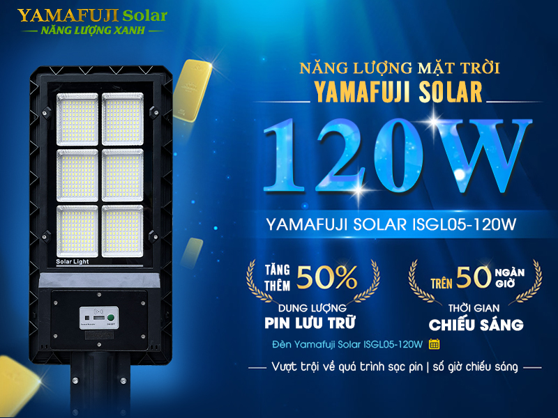 giới thiệu Đèn đường năng lượng mặt trời Yamafuji Solar ISGL05-120W