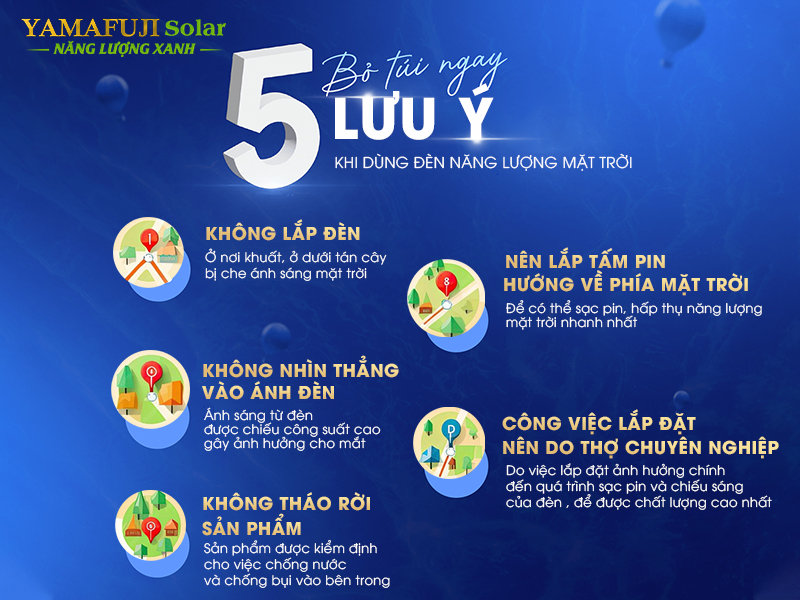 lưu ý đèn năng lượng mặt trời Yamafuji ISGL08A-500W